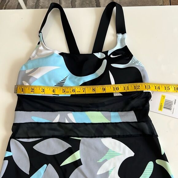 NIKE Women’s Mesh Floral Print V-Back 2-Piece Tankini Swim Set - Picture 11 of 13